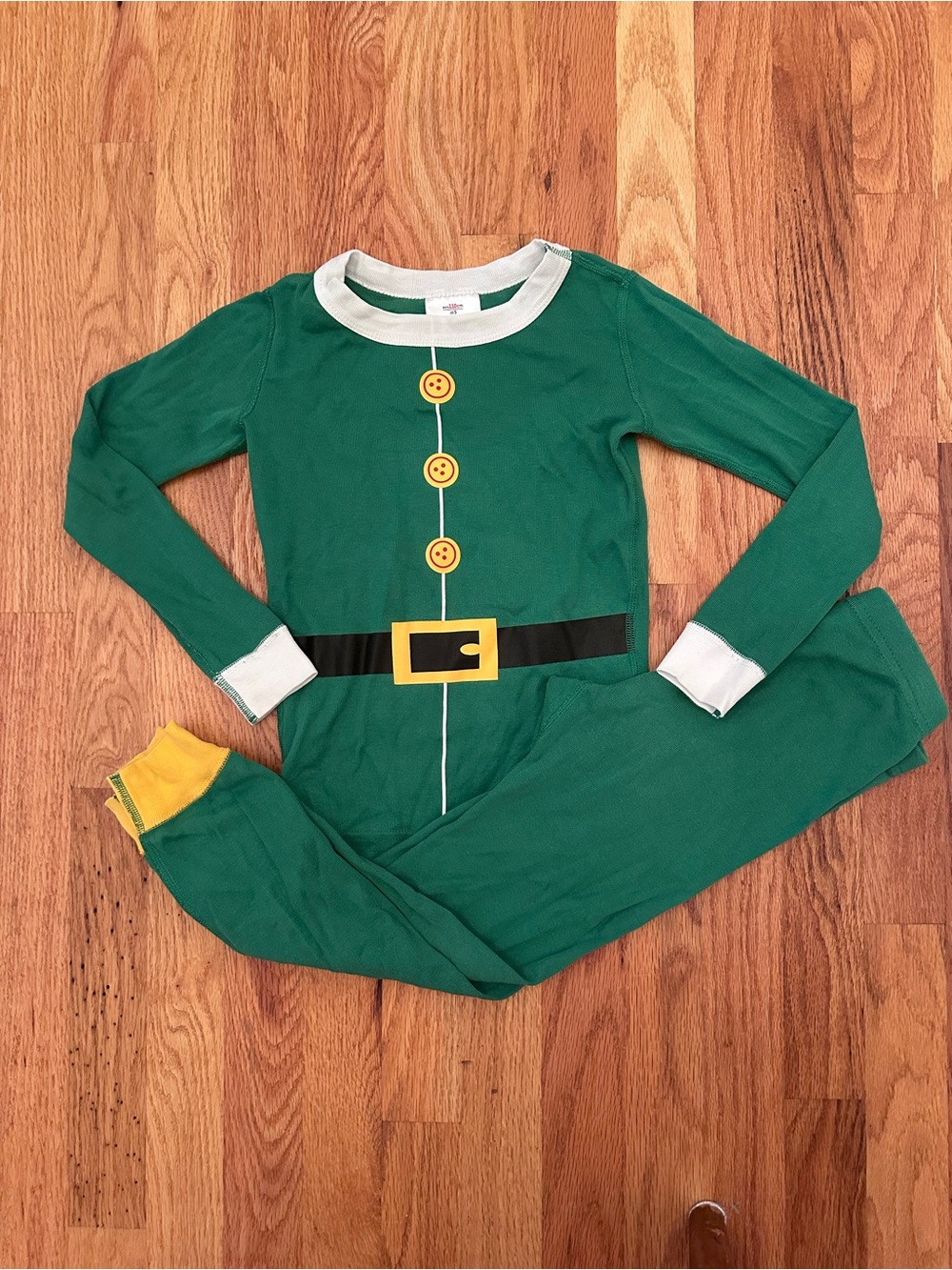 Hanna Andersson Size 110 5 Green Elf Pajama Set Holiday Christmas Long Johns